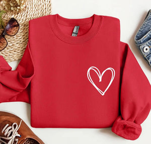 Heart Graphic Pullover Tops