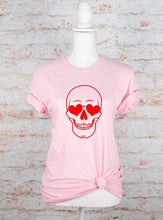 Load image into Gallery viewer, Heart Eye Skull Graphic Tee&#39;s
