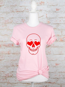 Heart Eye Skull Graphic Tee's