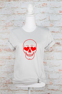 Heart Eye Skull Graphic Tee's