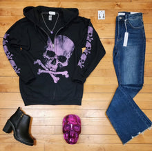 Load image into Gallery viewer, Graphic Skull Zip Up Hoodie
