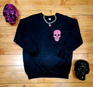 Pink Skull Graphic Pullover