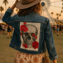Load image into Gallery viewer, Skull Patch Denim Jackets
