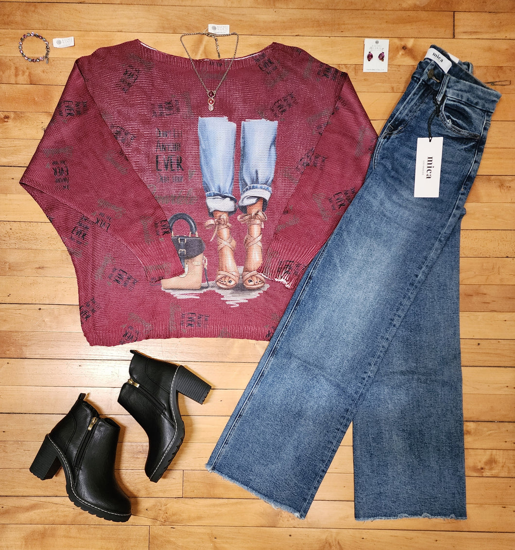 Don't let anyone ever dull your sparkle-Burgundy Sweaters-Made in Italy