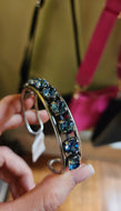 Cuff Bracelet in Denim Blue Swarovski Crystals