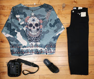 Sugar Skull Graphic Sweaters-Made in Italy