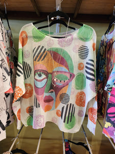 Abstract Face Sweaters-Made in Italy