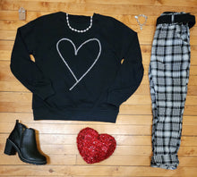 Load image into Gallery viewer, Rhinestone Heart Graphic Tops
