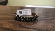 Cuff Bracelet with Swarovski Crystals in Silver Night